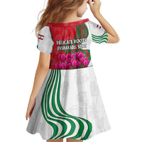 Lebanon Cyclamen Flower Family Matching Off Shoulder Maxi Dress and Hawaiian Shirt with Patriotic Colors and Inspirational Quote