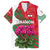 Lebanon Cyclamen Flower Family Matching Short Sleeve Bodycon Dress and Hawaiian Shirt with Patriotic Colors and Inspirational Quote