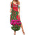 Lebanon Cyclamen Flower Family Matching Summer Maxi Dress and Hawaiian Shirt with Patriotic Colors and Inspirational Quote