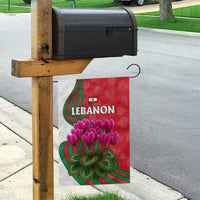 Lebanon Cyclamen Flower Garden Flag with Patriotic Colors and Inspirational Quote