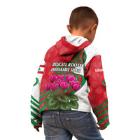 Lebanon Cyclamen Flower Kid Hoodie with Patriotic Colors and Inspirational Quote