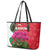 Lebanon Cyclamen Flower Leather Tote Bag with Patriotic Colors and Inspirational Quote
