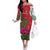 Lebanon Cyclamen Flower Off The Shoulder Long Sleeve Dress with Patriotic Colors and Inspirational Quote