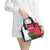 Lebanon Cyclamen Flower Shoulder Handbag with Patriotic Colors and Inspirational Quote