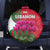 Lebanon Cyclamen Flower Spare Tire Cover with Patriotic Colors and Inspirational Quote