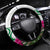 Lebanon Cyclamen Flower Steering Wheel Cover with Patriotic Colors and Inspirational Quote