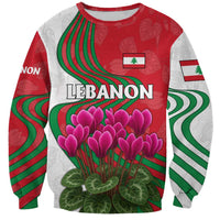 Lebanon Cyclamen Flower Sweatshirt with Patriotic Colors and Inspirational Quote
