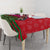 Lebanon Cyclamen Flower Tablecloth with Patriotic Colors and Inspirational Quote