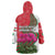 Lebanon Cyclamen Flower Wearable Blanket Hoodie with Patriotic Colors and Inspirational Quote