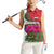 Lebanon Cyclamen Flower Women Sleeveless Polo Shirt with Patriotic Colors and Inspirational Quote