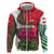 Lebanon Cyclamen Flower Zip Hoodie with Patriotic Colors and Inspirational Quote