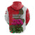 Lebanon Cyclamen Flower Zip Hoodie with Patriotic Colors and Inspirational Quote