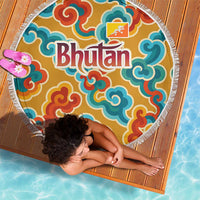 Bhutan Dragon Beach Blanket with Traditional Cloud Motif in Vibrant Himalayan Colors