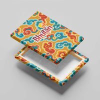 Bhutan Dragon Canvas Wall Art with Traditional Cloud Motif in Vibrant Himalayan Colors