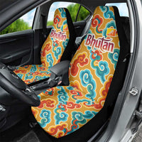 Bhutan Dragon Car Seat Cover with Traditional Cloud Motif in Vibrant Himalayan Colors
