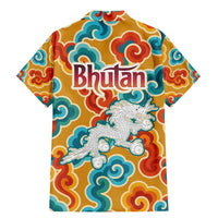 Bhutan Dragon Family Matching Mermaid Dress and Hawaiian Shirt with Traditional Cloud Motif in Vibrant Himalayan Colors