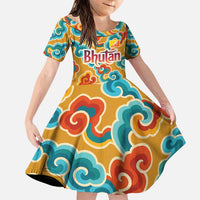 Bhutan Dragon Family Matching Puletasi and Hawaiian Shirt with Traditional Cloud Motif in Vibrant Himalayan Colors