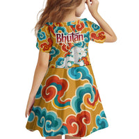 Bhutan Dragon Family Matching Puletasi and Hawaiian Shirt with Traditional Cloud Motif in Vibrant Himalayan Colors