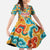 Bhutan Dragon Family Matching Summer Maxi Dress and Hawaiian Shirt with Traditional Cloud Motif in Vibrant Himalayan Colors