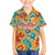 Bhutan Dragon Family Matching Summer Maxi Dress and Hawaiian Shirt with Traditional Cloud Motif in Vibrant Himalayan Colors