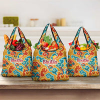 Bhutan Dragon Grocery Bag with Traditional Cloud Motif in Vibrant Himalayan Colors