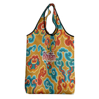 Bhutan Dragon Grocery Bag with Traditional Cloud Motif in Vibrant Himalayan Colors