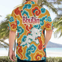 Bhutan Dragon Hawaiian Shirt with Traditional Cloud Motif in Vibrant Himalayan Colors