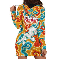 Bhutan Dragon Hoodie Dress with Traditional Cloud Motif in Vibrant Himalayan Colors