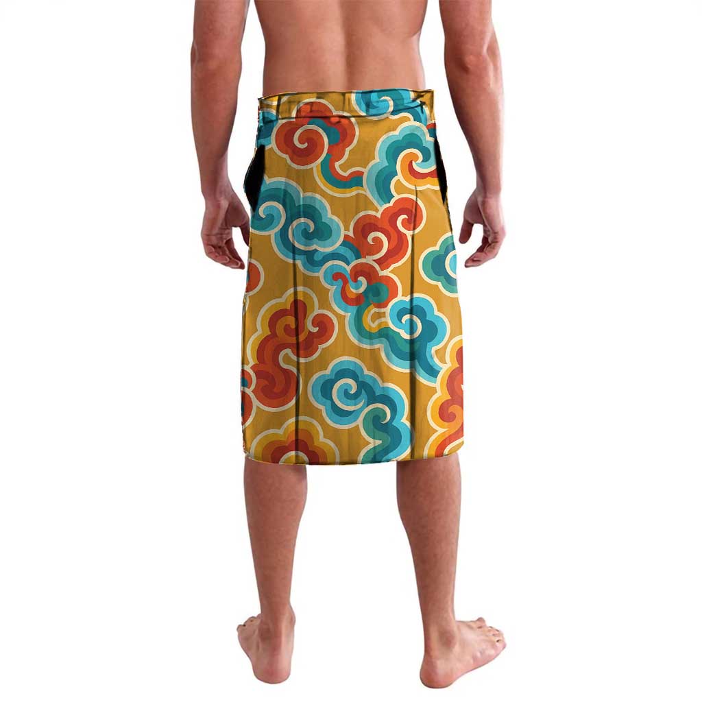 Bhutan Dragon Lavalava with Traditional Cloud Motif in Vibrant Himalayan Colors