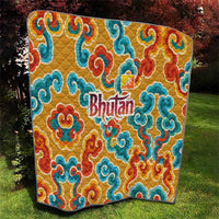 Bhutan Dragon Quilt with Traditional Cloud Motif in Vibrant Himalayan Colors