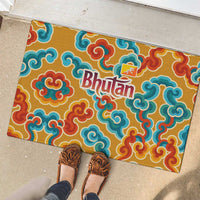Bhutan Dragon Rubber Doormat with Traditional Cloud Motif in Vibrant Himalayan Colors