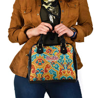 Bhutan Dragon Shoulder Handbag with Traditional Cloud Motif in Vibrant Himalayan Colors