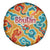Bhutan Dragon Spare Tire Cover with Traditional Cloud Motif in Vibrant Himalayan Colors