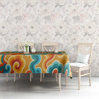 Bhutan Dragon Tablecloth with Traditional Cloud Motif in Vibrant Himalayan Colors