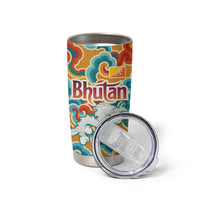 Bhutan Dragon Tumbler Cup with Traditional Cloud Motif in Vibrant Himalayan Colors