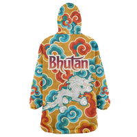 Bhutan Dragon Wearable Blanket Hoodie with Traditional Cloud Motif in Vibrant Himalayan Colors