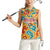 Bhutan Dragon Women Sleeveless Polo Shirt with Traditional Cloud Motif in Vibrant Himalayan Colors