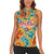 Bhutan Dragon Women Sleeveless Polo Shirt with Traditional Cloud Motif in Vibrant Himalayan Colors