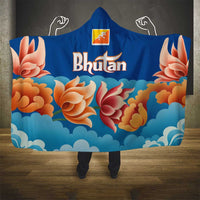 Bhutan Lotus Blossom Hooded Blanket with White Dragon and Sacred Cloud Harmony