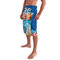 Bhutan Lotus Blossom Lavalava with White Dragon and Sacred Cloud Harmony