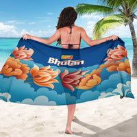 Bhutan Lotus Blossom Sarong with White Dragon and Sacred Cloud Harmony