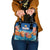 Bhutan Lotus Blossom Shoulder Handbag with White Dragon and Sacred Cloud Harmony