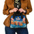 Bhutan Lotus Blossom Shoulder Handbag with White Dragon and Sacred Cloud Harmony