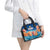 Bhutan Lotus Blossom Shoulder Handbag with White Dragon and Sacred Cloud Harmony