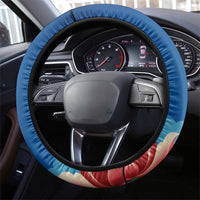 Bhutan Lotus Blossom Steering Wheel Cover with White Dragon and Sacred Cloud Harmony