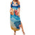 Bhutan Lotus Blossom Summer Maxi Dress with White Dragon and Sacred Cloud Harmony