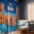Bhutan Lotus Blossom Window Curtain with White Dragon and Sacred Cloud Harmony