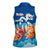 Bhutan Lotus Blossom Women Sleeveless Polo Shirt with White Dragon and Sacred Cloud Harmony