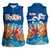 Bhutan Lotus Blossom Women Sleeveless Polo Shirt with White Dragon and Sacred Cloud Harmony