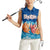 Bhutan Lotus Blossom Women Sleeveless Polo Shirt with White Dragon and Sacred Cloud Harmony